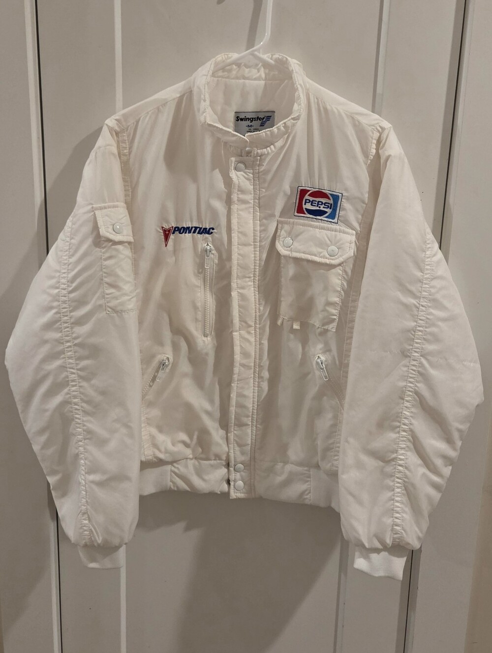 Vintage Swingster Pontiac x Pepsi Racing Satin Bomber Jacket - Size Medium